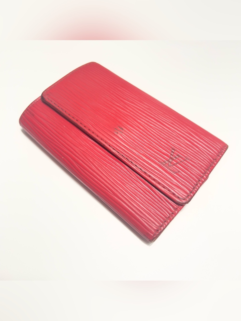Vintage Louis Vuitton Castilian Red Epi Leather 6 Key Holder - Made in Spain